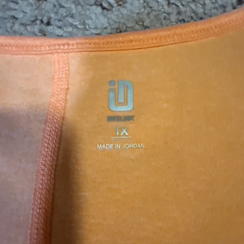 Women's Ideology Orange Melon Sorbet Tank Top Plus Size 1X - Picture 2 of 9